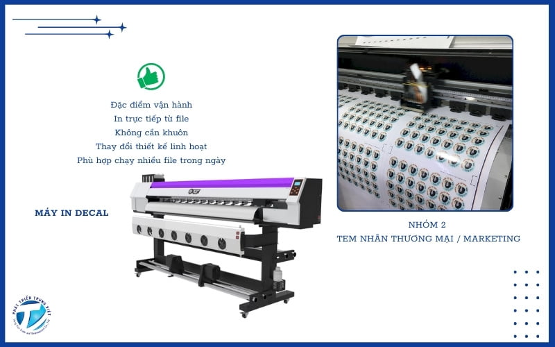 Máy in decal có thể in tem nhãn decal sản lượng vừa - linh hoạt mẫu in